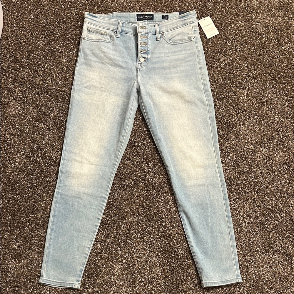 Lucky Brand Ava Skinny Mid Rise Light Blue Ankle Jeans